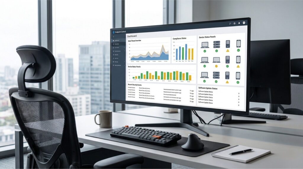 Antivirus-Software für Unternehmen in zentralem Security Dashboard